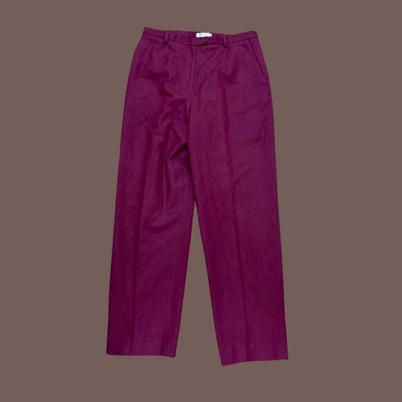 Pendleton Pants - Vintage Pendleton Women’s Burgundy 100% Virgin Wool Trousers Size 14